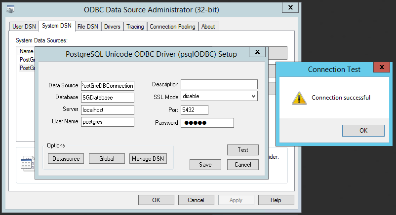 Test Database Connectivity from 32-Bit ODBC connector